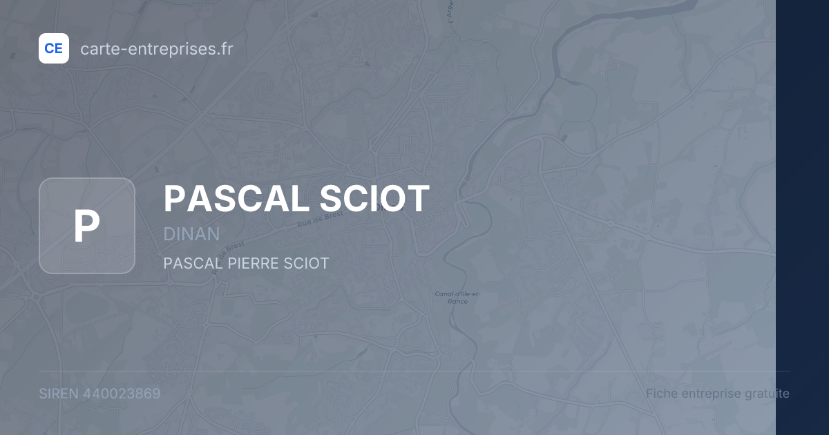 PASCAL SCIOT — 440023869 — fiche entreprise