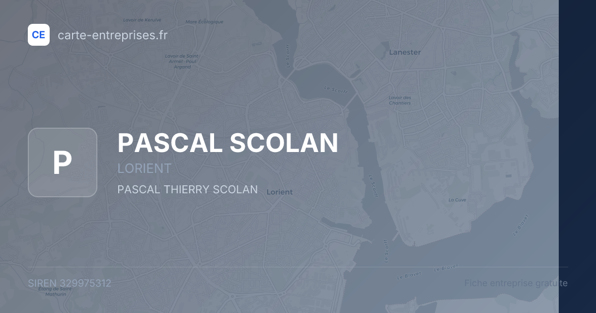 PASCAL SCOLAN — 329975312 — fiche entreprise