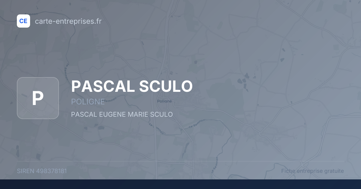 PASCAL SCULO — 498378181 — fiche entreprise