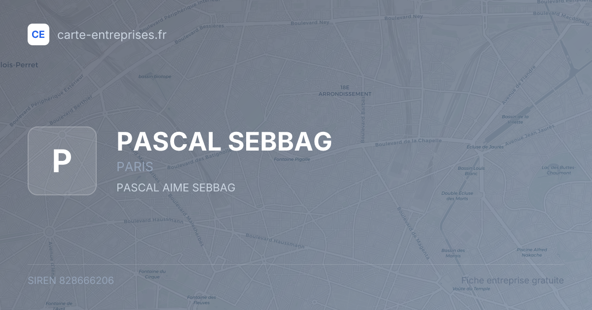 PASCAL SEBBAG — 828666206 — fiche entreprise