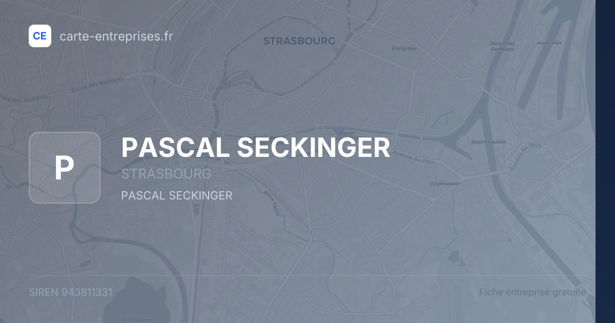 PASCAL SECKINGER — 943811331 — fiche entreprise