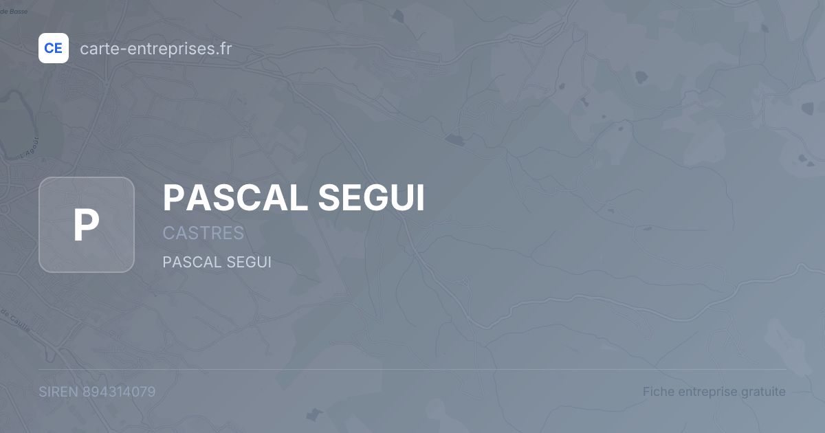 PASCAL SEGUI — 894314079 — fiche entreprise