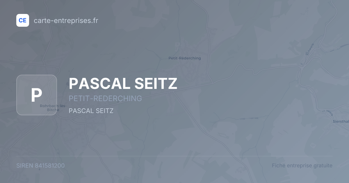 PASCAL SEITZ — 841581200 — fiche entreprise