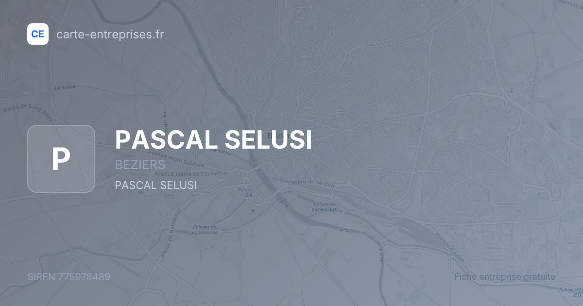 PASCAL SELUSI — 775978489 — fiche entreprise