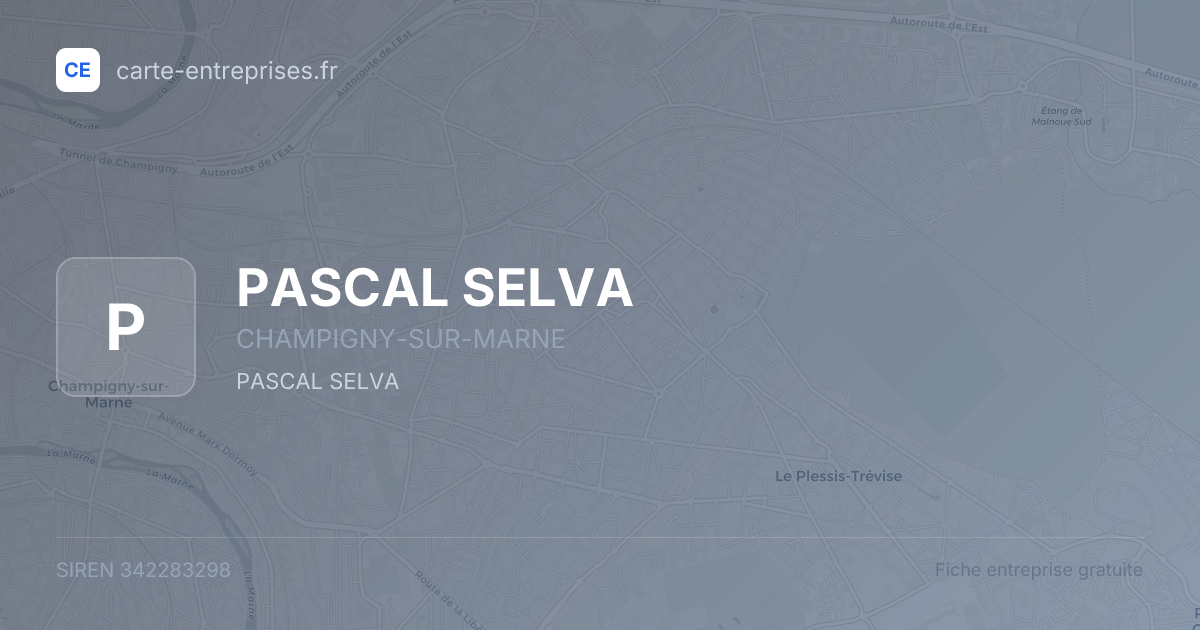 PASCAL SELVA — 342283298 — fiche entreprise