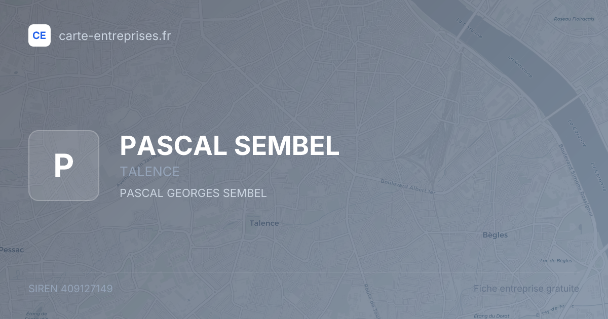 PASCAL SEMBEL — 409127149 — fiche entreprise