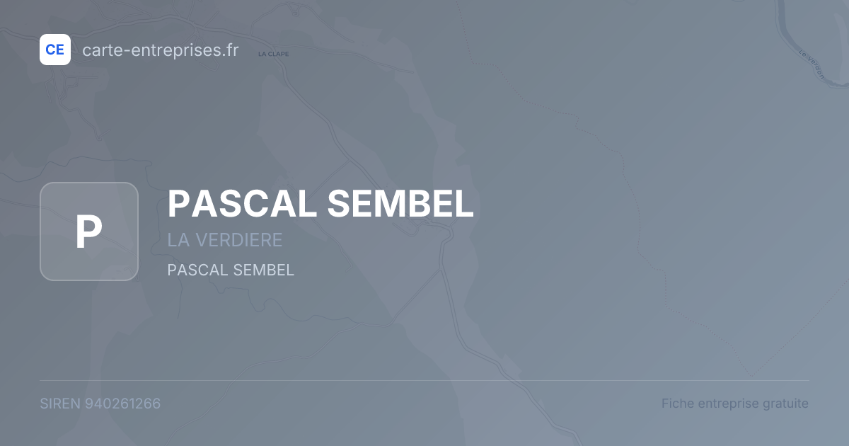 PASCAL SEMBEL — 940261266 — fiche entreprise