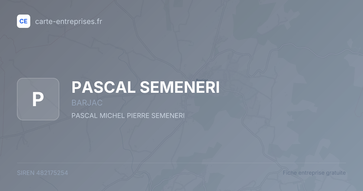 PASCAL SEMENERI — 482175254 — fiche entreprise