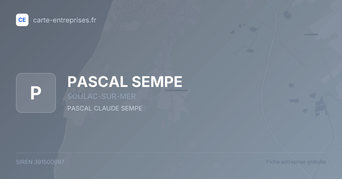 PASCAL SEMPE — 391500097 — fiche entreprise