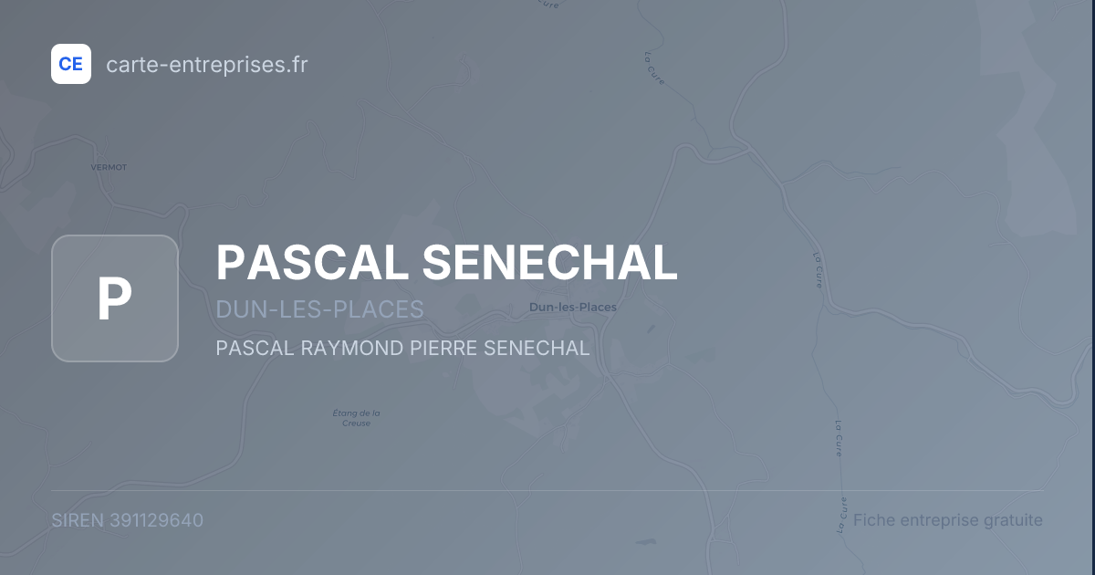 PASCAL SENECHAL — 391129640 — fiche entreprise