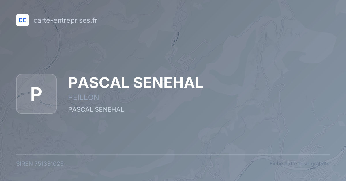 PASCAL SENEHAL — 751331026 — fiche entreprise