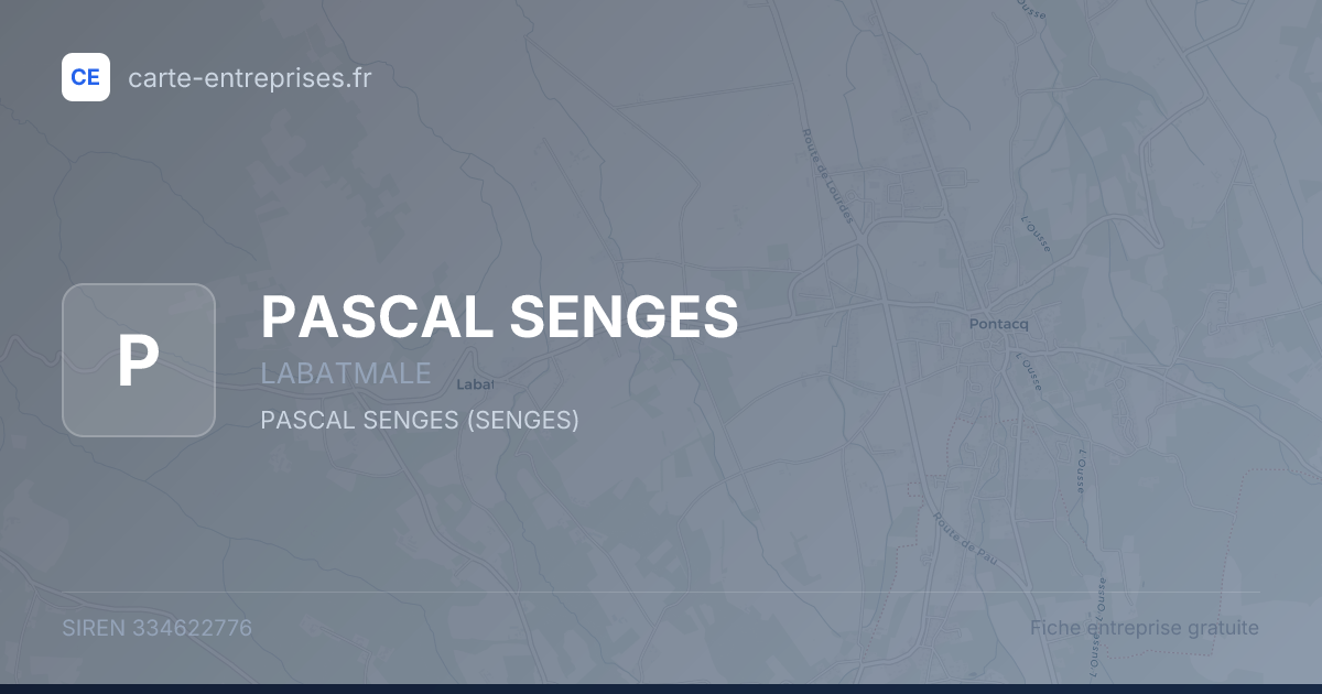 PASCAL SENGES — 334622776 — fiche entreprise