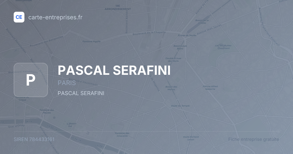 PASCAL SERAFINI — 784433161 — fiche entreprise