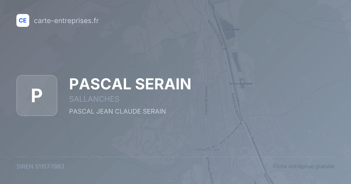 PASCAL SERAIN — 511577983 — fiche entreprise