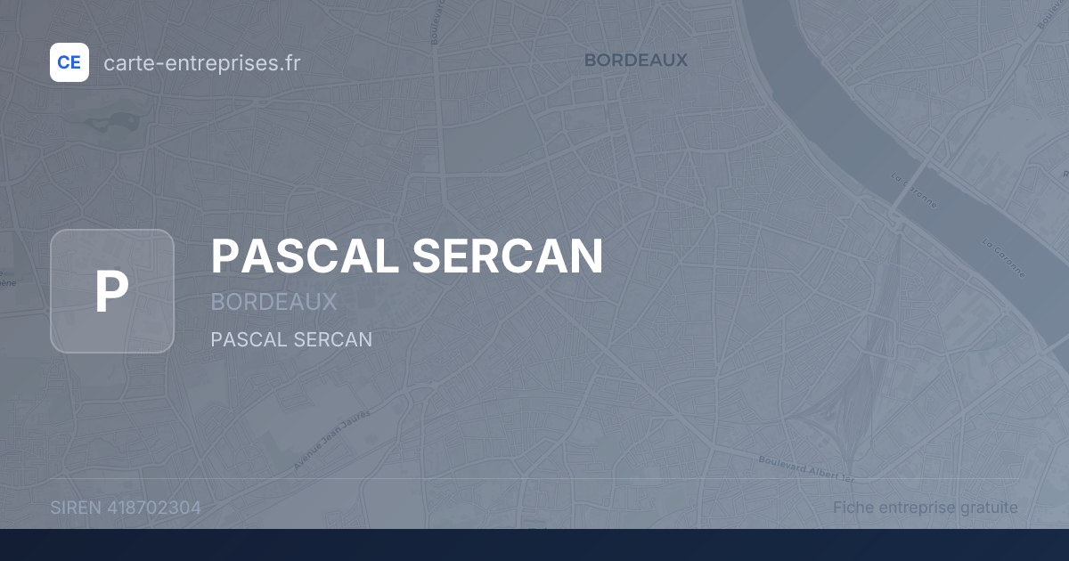 PASCAL SERCAN — 418702304 — fiche entreprise