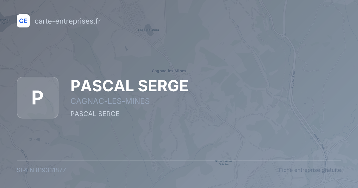 PASCAL SERGE — 819331877 — fiche entreprise
