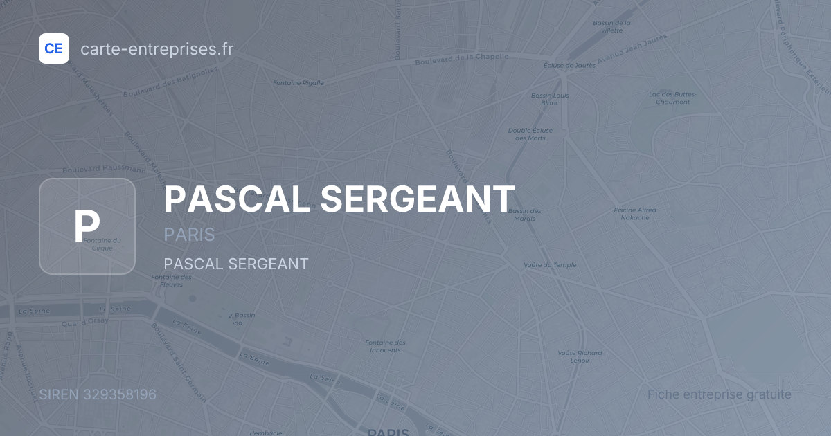 PASCAL SERGEANT — 329358196 — fiche entreprise