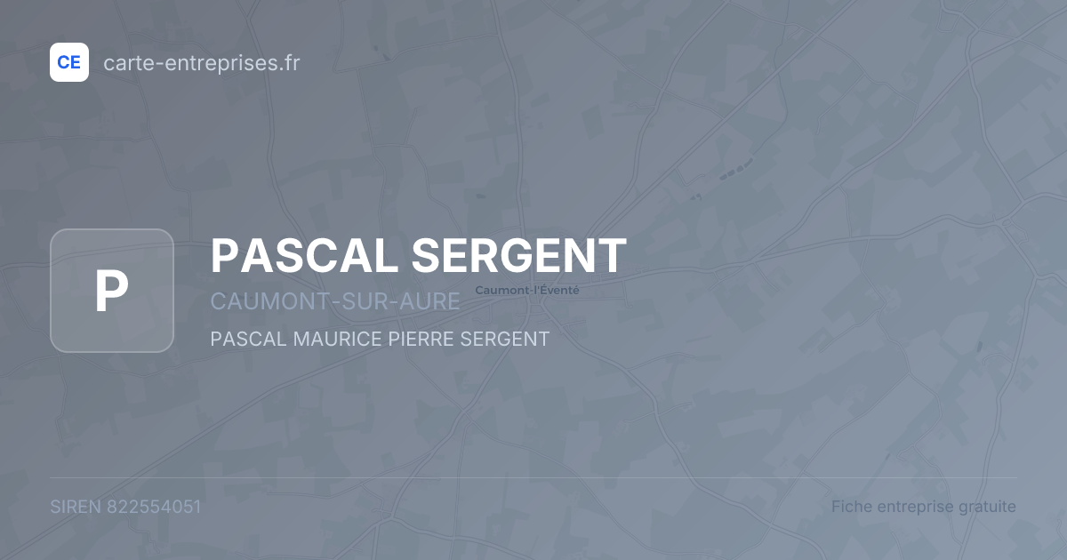PASCAL SERGENT — 822554051 — fiche entreprise