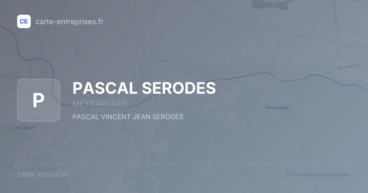 PASCAL SERODES — 451864201 — fiche entreprise