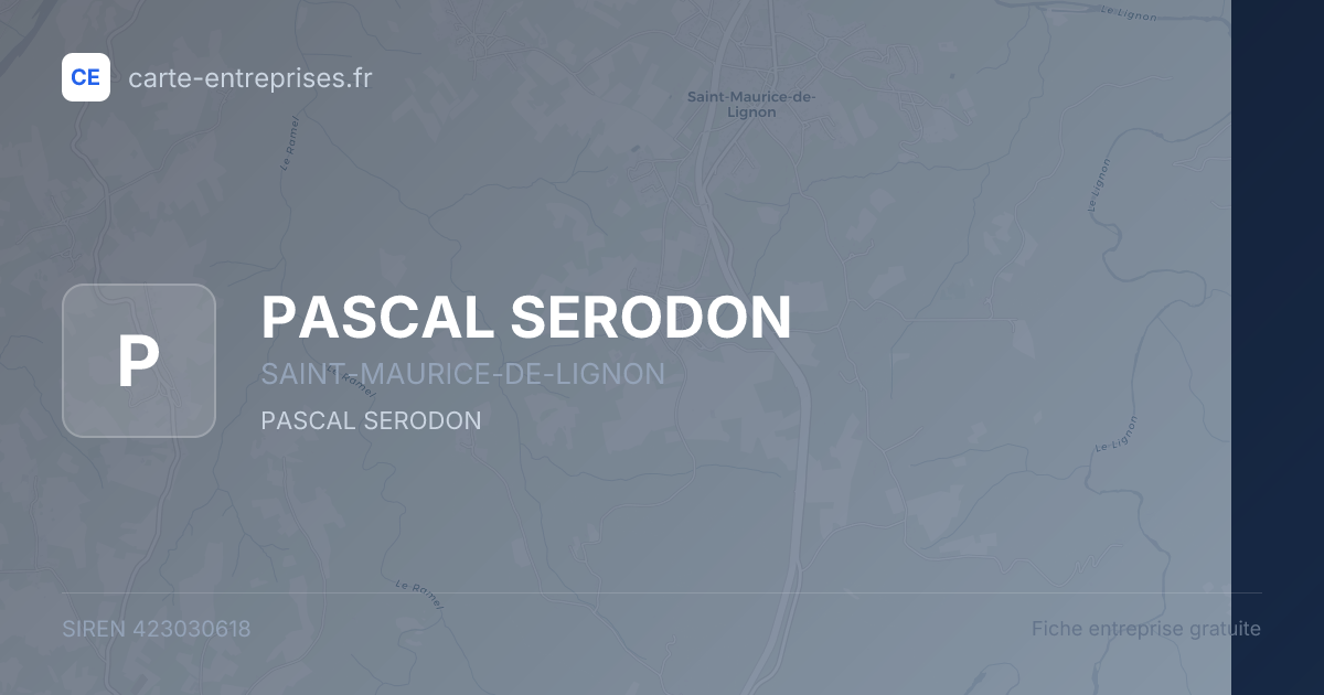 PASCAL SERODON — 423030618 — fiche entreprise