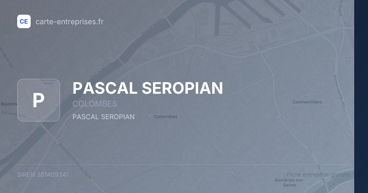 PASCAL SEROPIAN — 381409341 — fiche entreprise