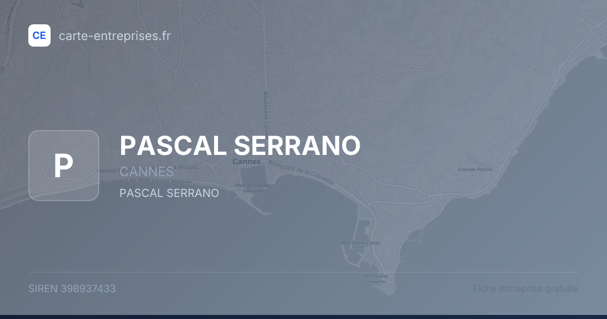 PASCAL SERRANO — 398937433 — fiche entreprise