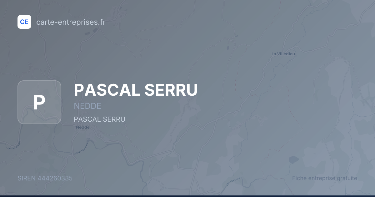 PASCAL SERRU — 444260335 — fiche entreprise