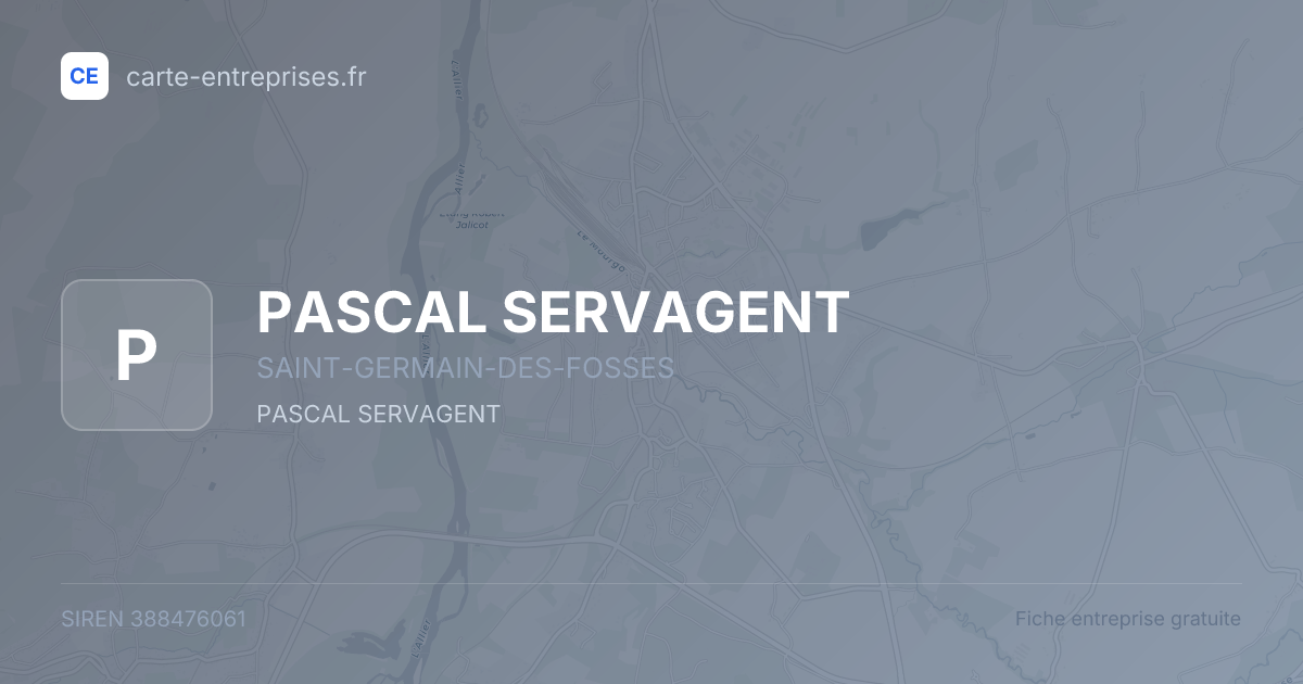 PASCAL SERVAGENT — 388476061 — fiche entreprise