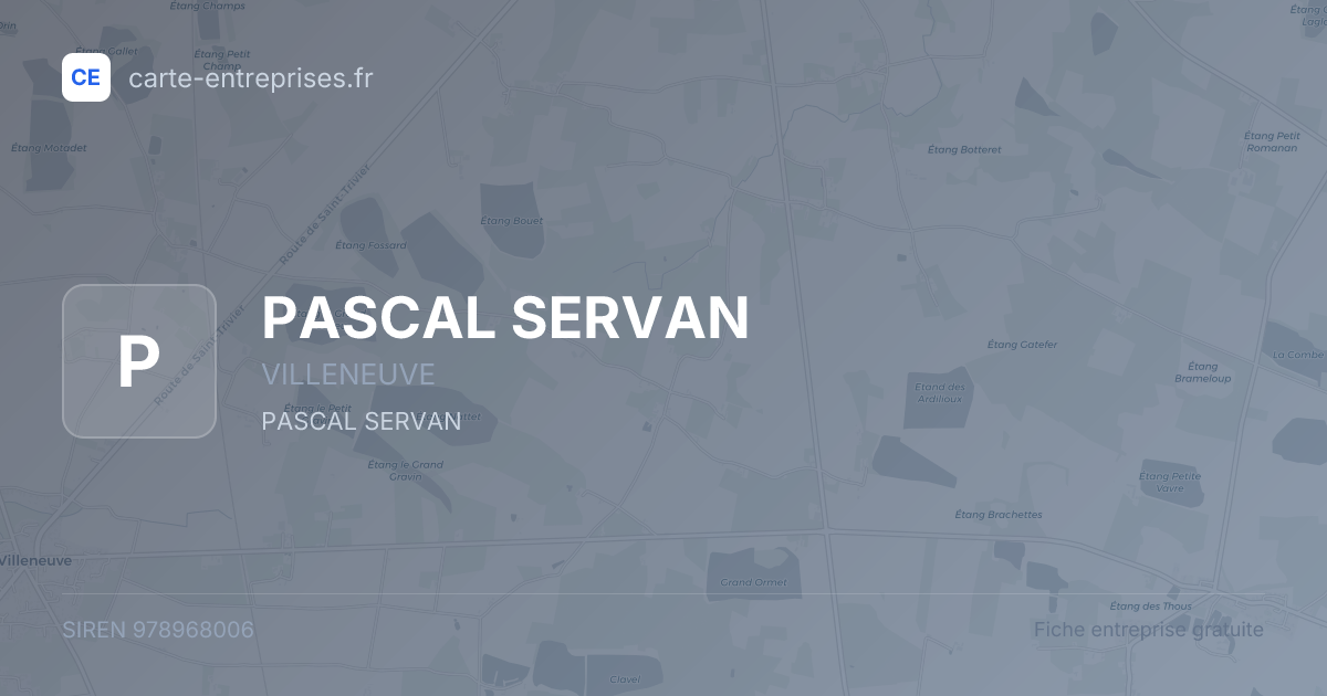 PASCAL SERVAN — 978968006 — fiche entreprise