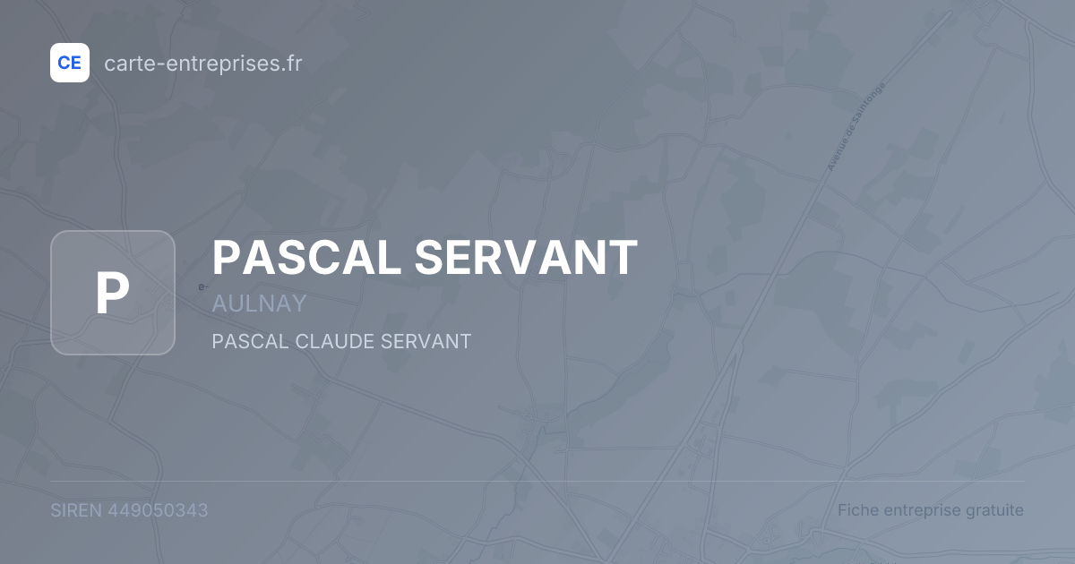 PASCAL SERVANT — 449050343 — fiche entreprise
