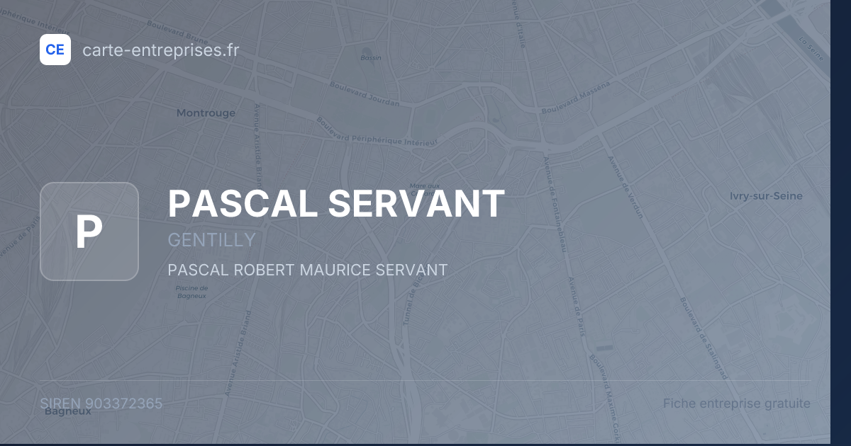 PASCAL SERVANT — 903372365 — fiche entreprise