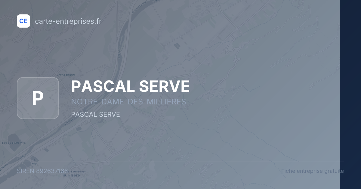 PASCAL SERVE — 892637166 — fiche entreprise