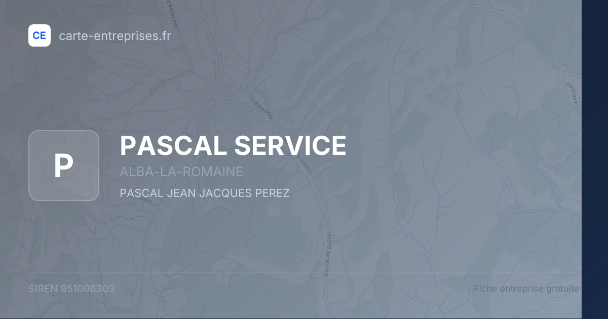 PASCAL SERVICE — 951006303 — fiche entreprise