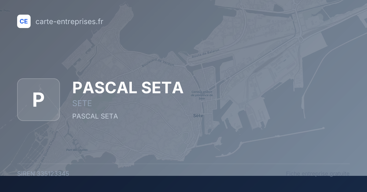 PASCAL SETA — 335123345 — fiche entreprise