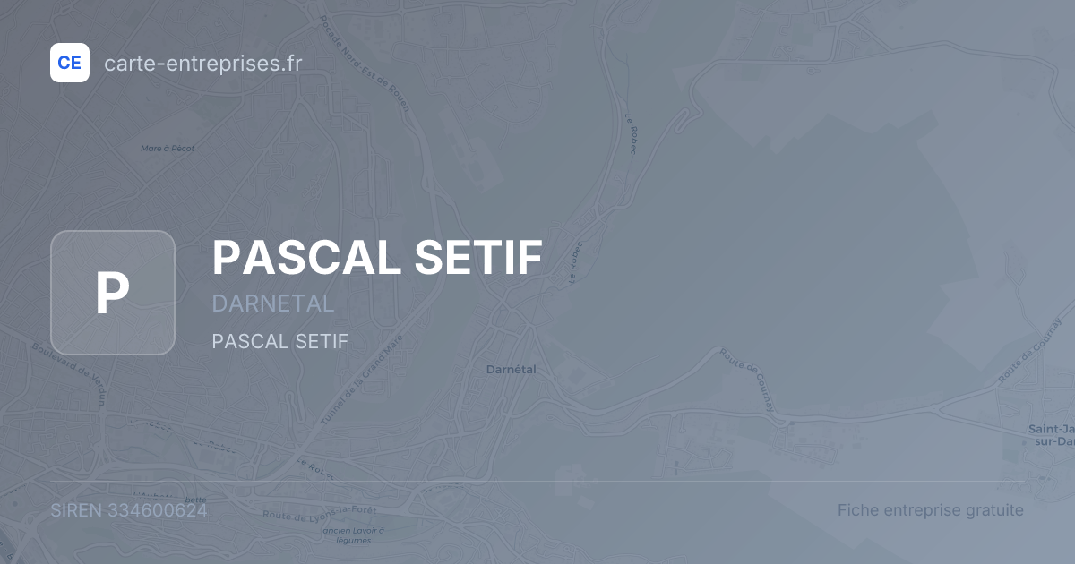 PASCAL SETIF — 334600624 — fiche entreprise