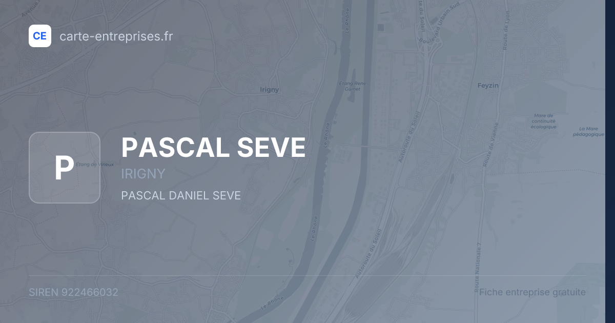 PASCAL SEVE — 922466032 — fiche entreprise