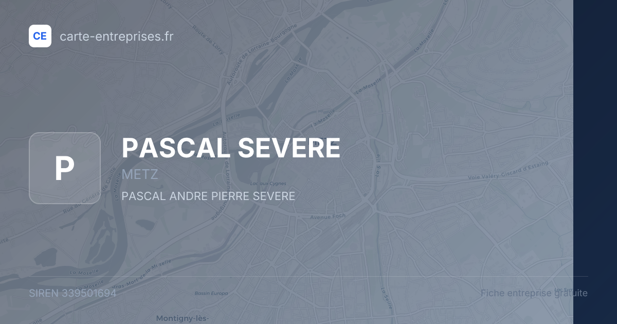 PASCAL SEVERE — 339501694 — fiche entreprise
