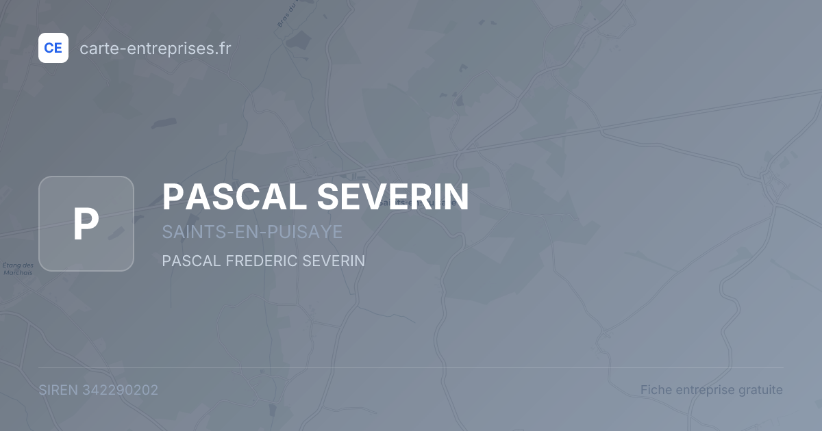 PASCAL SEVERIN — 342290202 — fiche entreprise