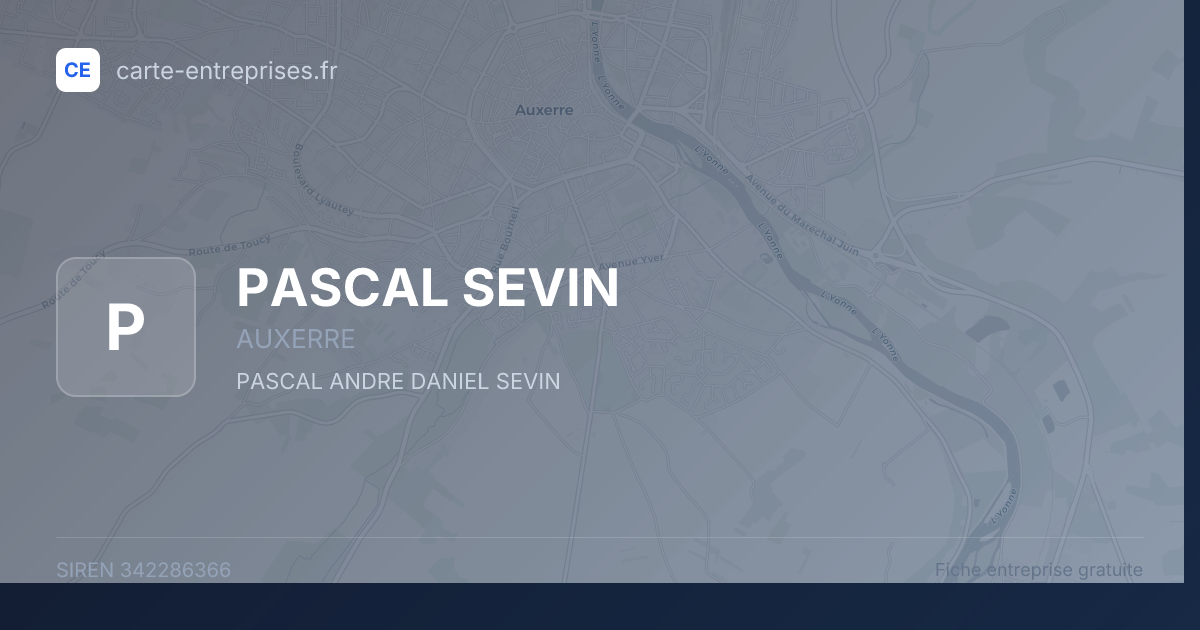 PASCAL SEVIN — 342286366 — fiche entreprise