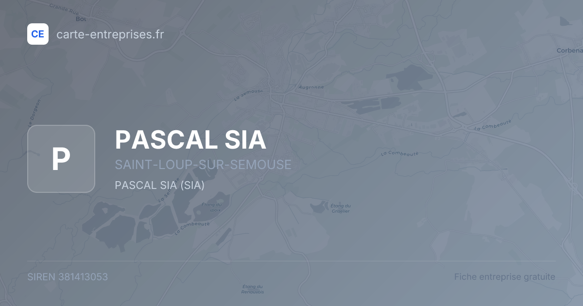 PASCAL SIA — 381413053 — fiche entreprise