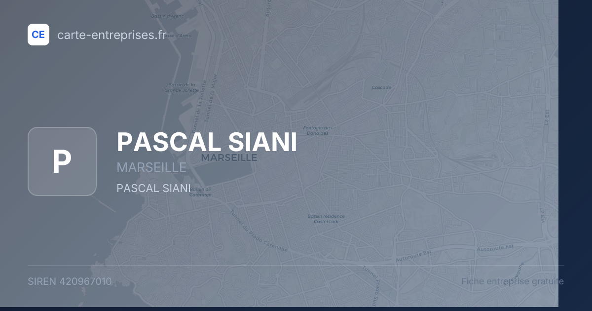PASCAL SIANI — 420967010 — fiche entreprise