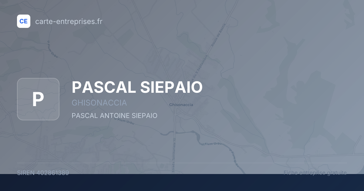 PASCAL SIEPAIO — 402861389 — fiche entreprise