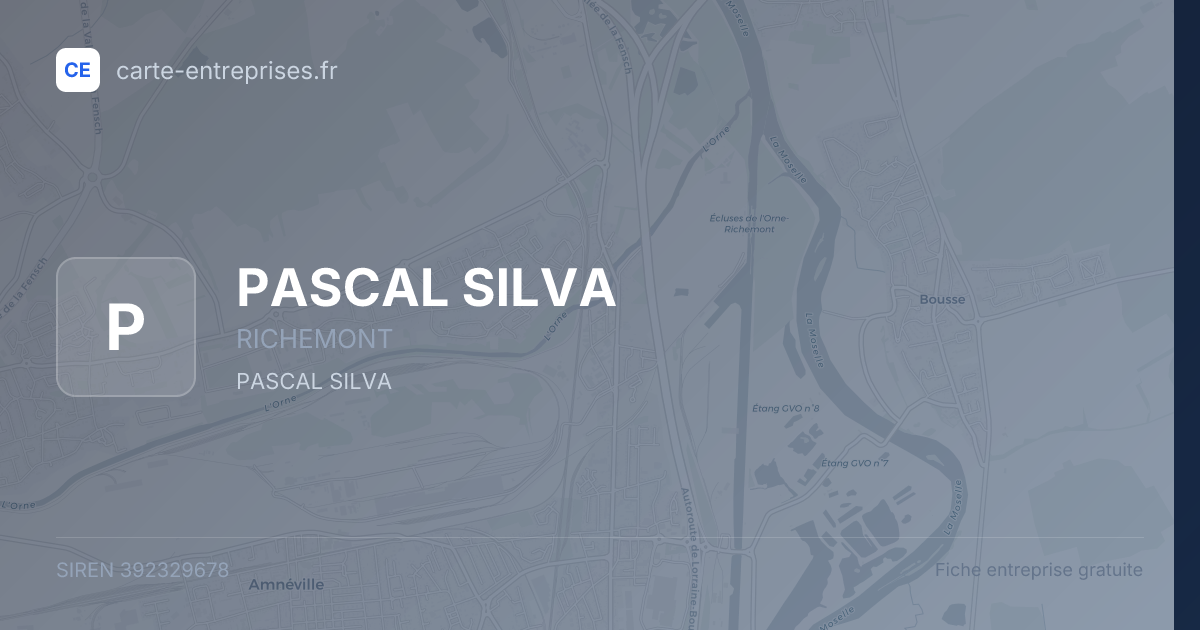 PASCAL SILVA — 392329678 — fiche entreprise