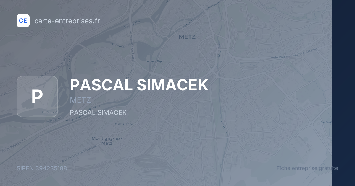 PASCAL SIMACEK — 394235188 — fiche entreprise