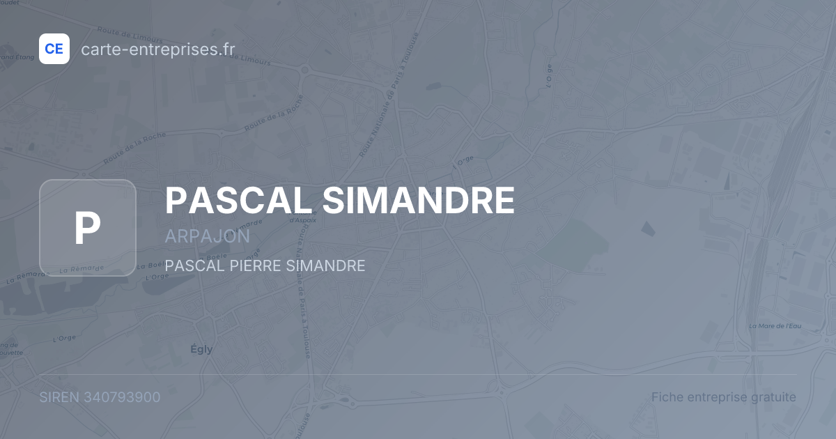 PASCAL SIMANDRE — 340793900 — fiche entreprise