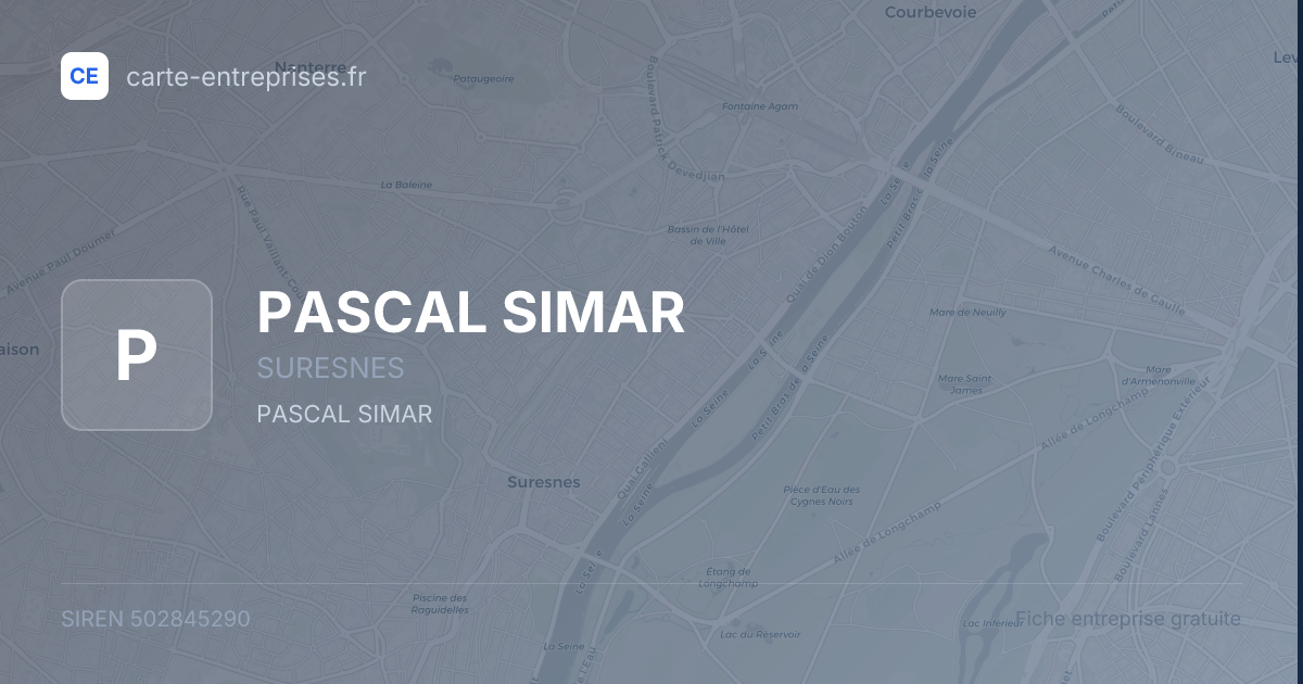 PASCAL SIMAR — 502845290 — fiche entreprise