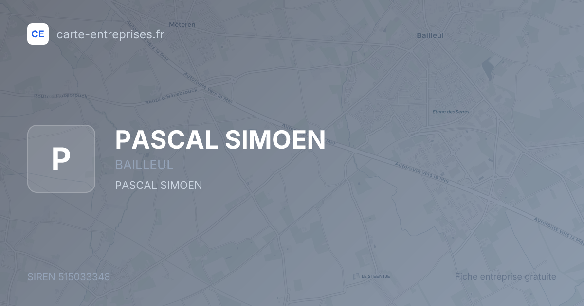 PASCAL SIMOEN — 515033348 — fiche entreprise