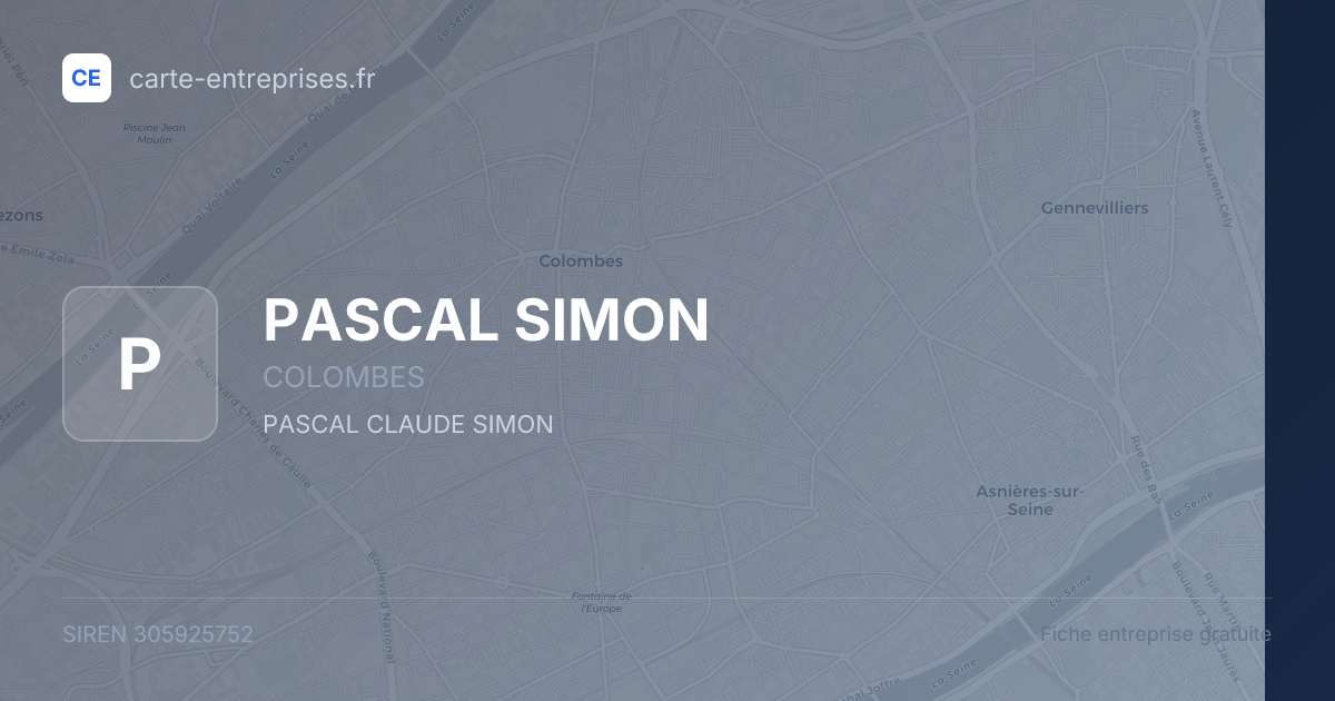 PASCAL SIMON — 305925752 — fiche entreprise