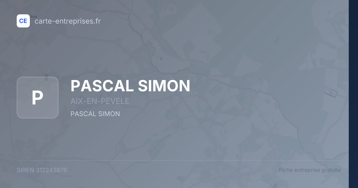 PASCAL SIMON — 312243876 — fiche entreprise