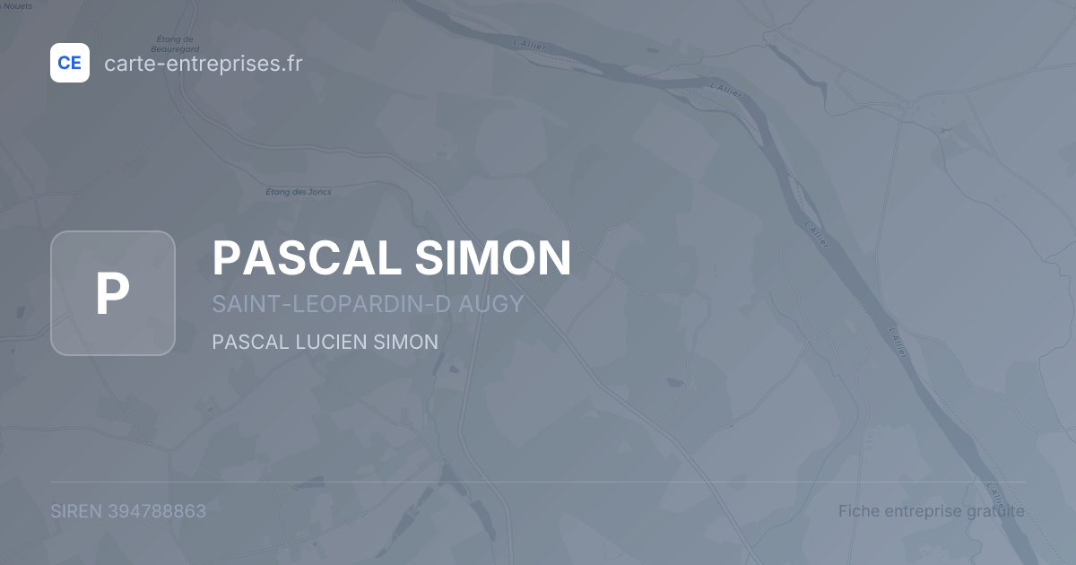 PASCAL SIMON — 394788863 — fiche entreprise